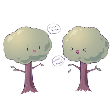 cute trees talking to each other